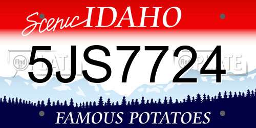 5JS7724 Idaho License Plate