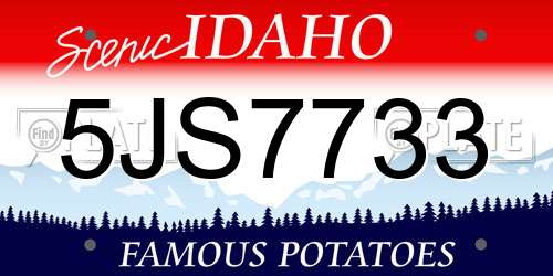 5JS7733 Idaho License Plate