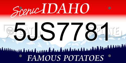 5JS7781 Idaho License Plate