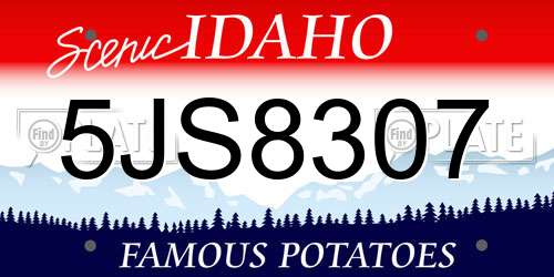 5JS8307 Idaho License Plate