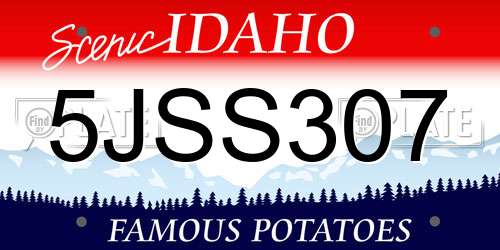 5JSS307 Idaho License Plate