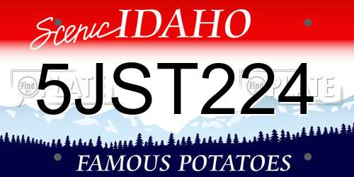 5JST224 Idaho License Plate
