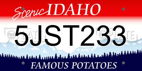 5JST233 Idaho License Plate