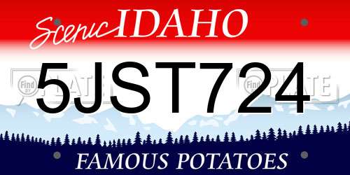 5JST724 Idaho License Plate