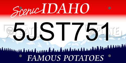 5JST751 Idaho License Plate
