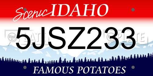 5JSZ233 Idaho License Plate