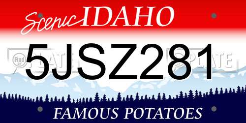 5JSZ281 Idaho License Plate