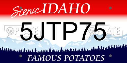 5JTP75 Idaho License Plate