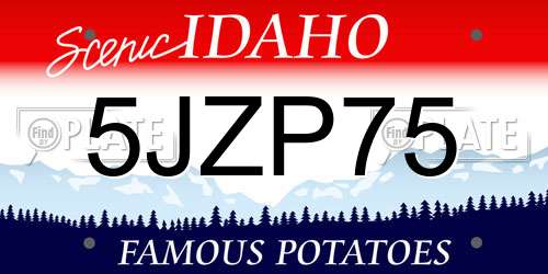 5JZP75 Idaho License Plate