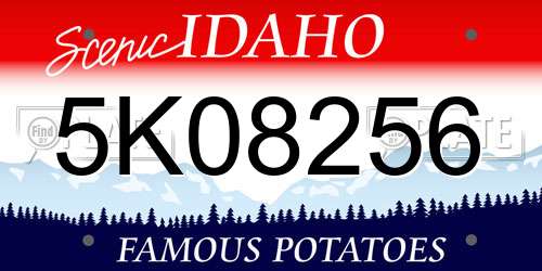 5K08256 Idaho License Plate