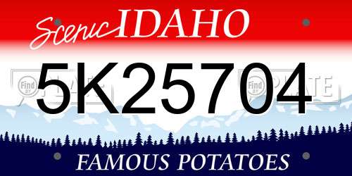 5K25704 Idaho License Plate