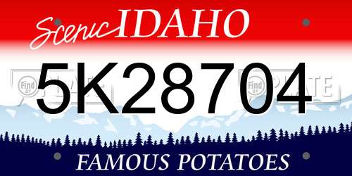 5K28704 Idaho License Plate