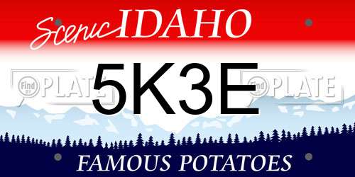 5K3E Idaho License Plate