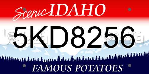 5KD8256 Idaho License Plate