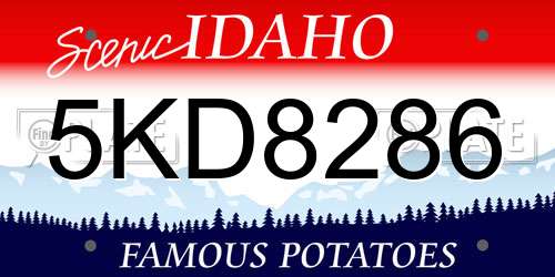 5KD8286 Idaho License Plate