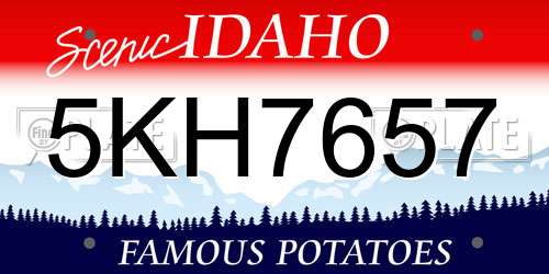 5KH7657 Idaho License Plate