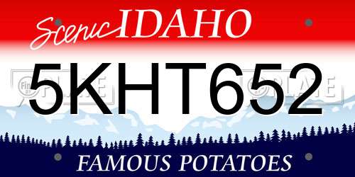 5KHT652 Idaho License Plate