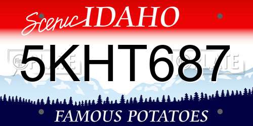5KHT687 Idaho License Plate