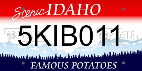 5KIB011 Idaho License Plate