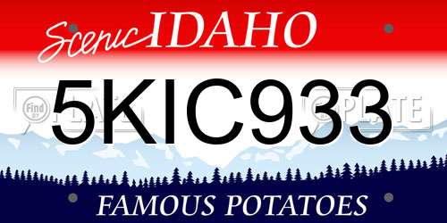 5KIC933 Idaho License Plate