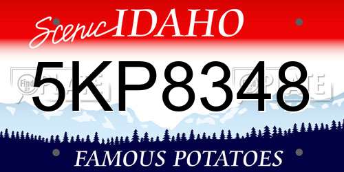 5KP8348 Idaho License Plate