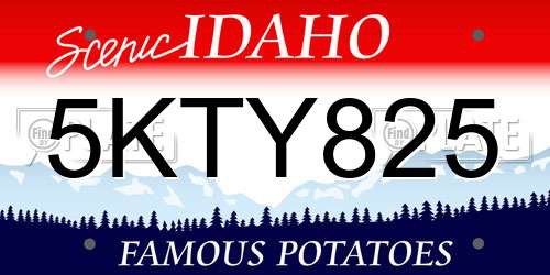 5KTY825 Idaho License Plate