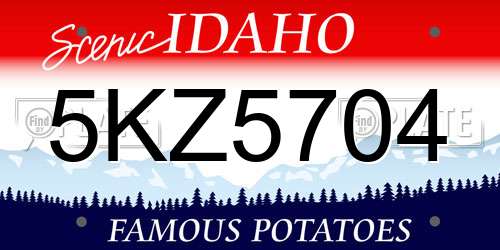5KZ5704 Idaho License Plate