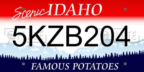 5KZB204 Idaho License Plate