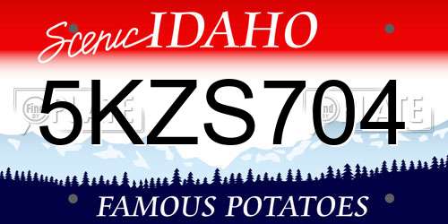 5KZS704 Idaho License Plate