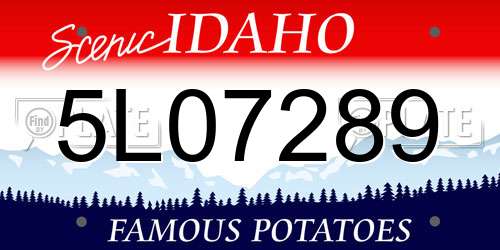 5L07289 Idaho License Plate