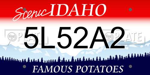 5L52A2 Idaho License Plate