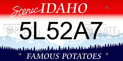 5L52A7 Idaho License Plate