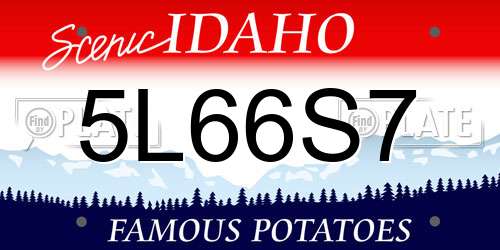 5L66S7 Idaho License Plate