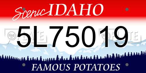 5L75019 Idaho License Plate