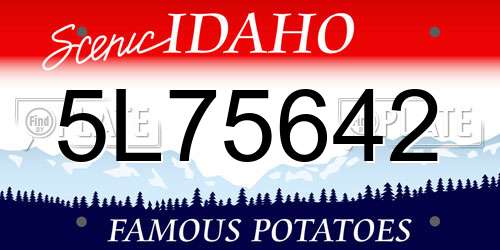 5L75642 Idaho License Plate