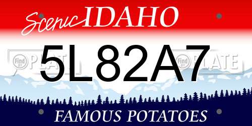 5L82A7 Idaho License Plate