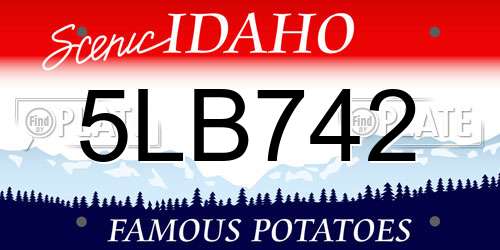 5LB742 Idaho License Plate