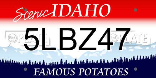 5LBZ47 Idaho License Plate