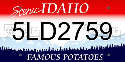 5LD2759 Idaho License Plate