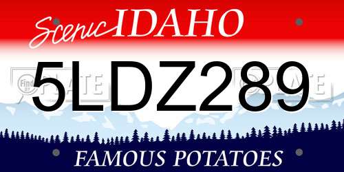 5LDZ289 Idaho License Plate