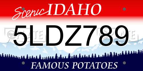 5LDZ789 Idaho License Plate