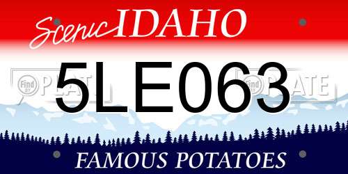 5LE063 Idaho License Plate