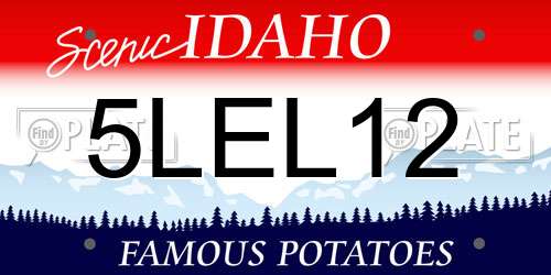 5LEL12 Idaho License Plate