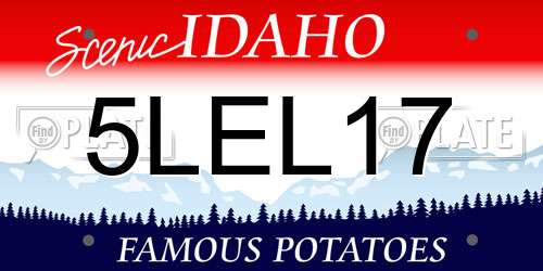 5LEL17 Idaho License Plate