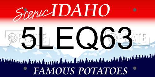 5LEQ63 Idaho License Plate