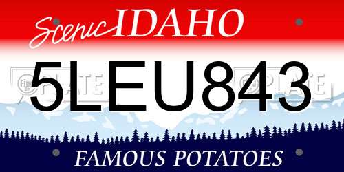 5LEU843 Idaho License Plate