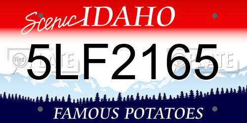 5LF2165 Idaho License Plate