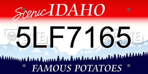 5LF7165 Idaho License Plate