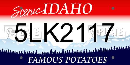 5LK2117 Idaho License Plate
