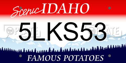 5LKS53 Idaho License Plate